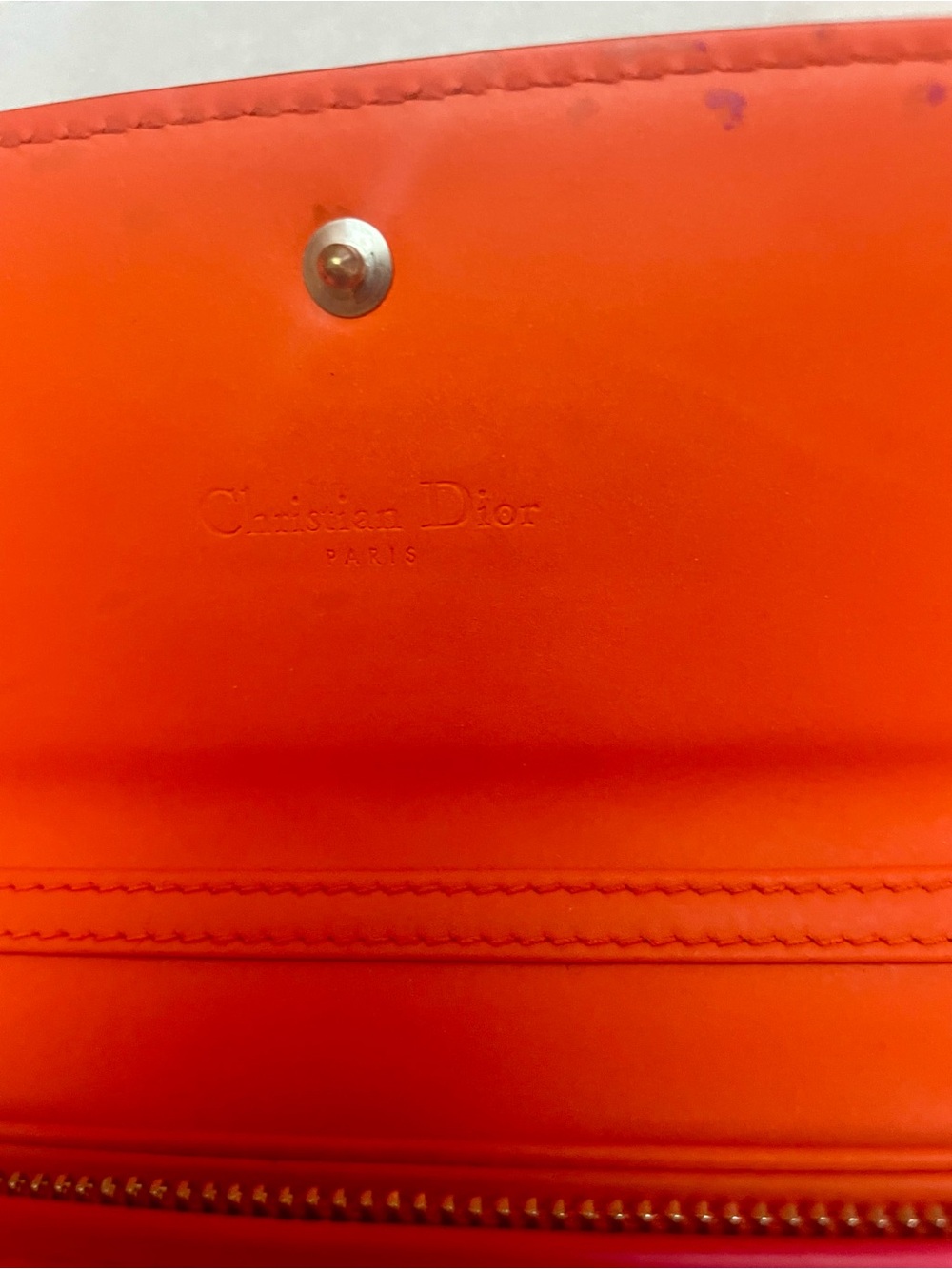 Christian Dior 2014 Pink & Orange Lambskin Cannage Rendezvous WOC Crossbody - Picture 10 of 16